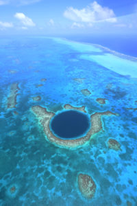 The Great Blue Hole Belize aerial shot