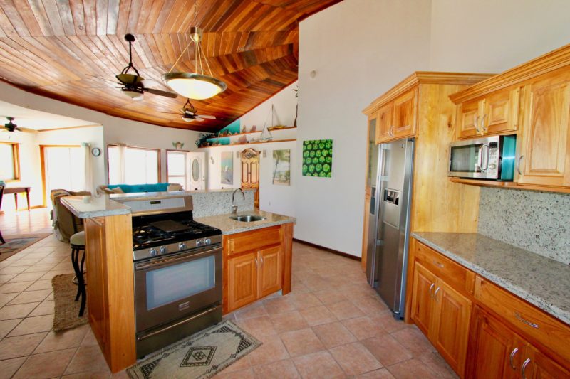 Upper level kitchen island